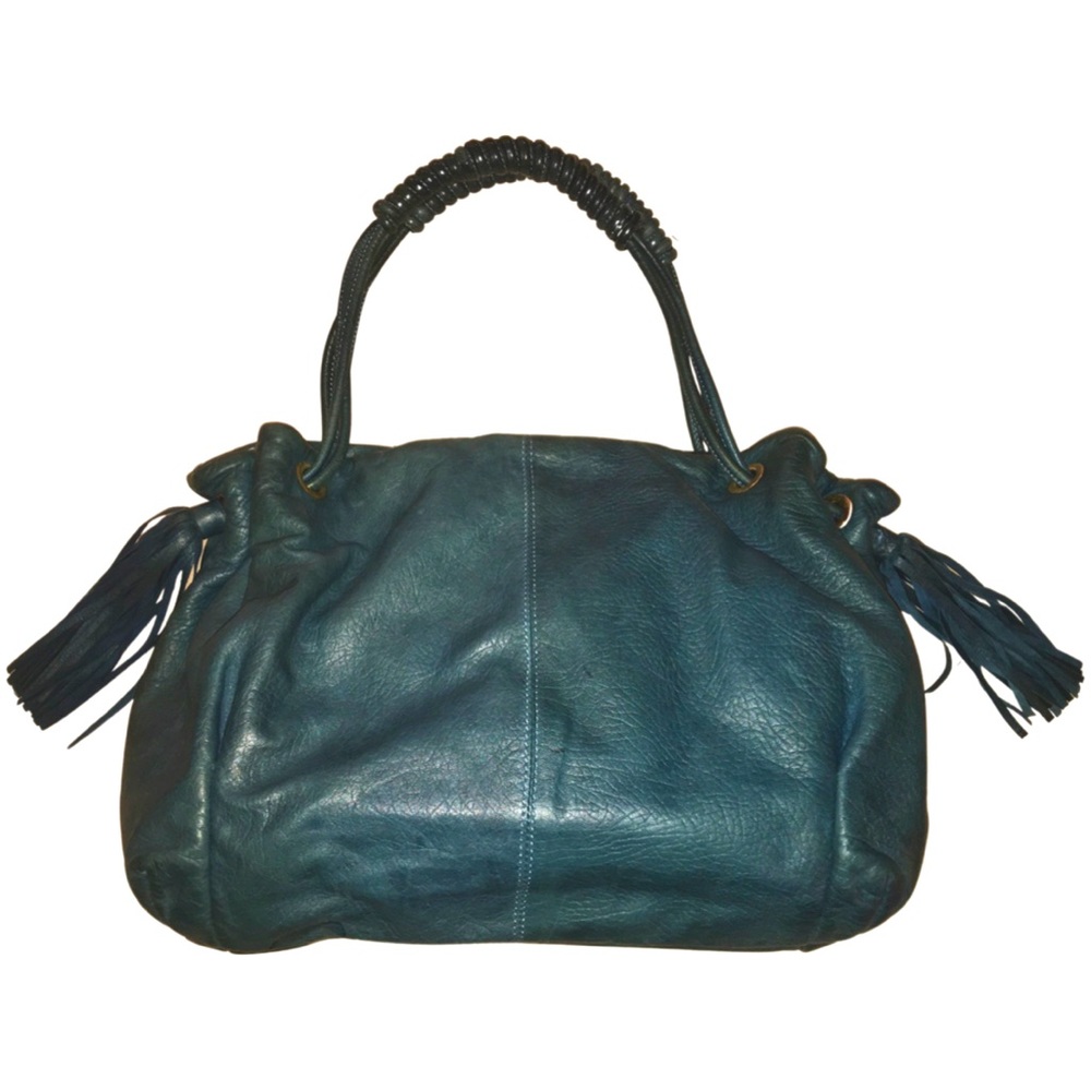 Paolo Masi Italian Leather Handbag Purse Teal